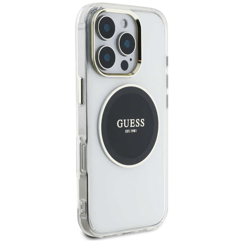Husă Guess iPhone 16 Pro IML Metal Colored Circle MagSafe, negru – imagine 2