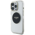 Husă Guess iPhone 16 Pro IML Metal Colored Circle MagSafe, negru – imagine 3