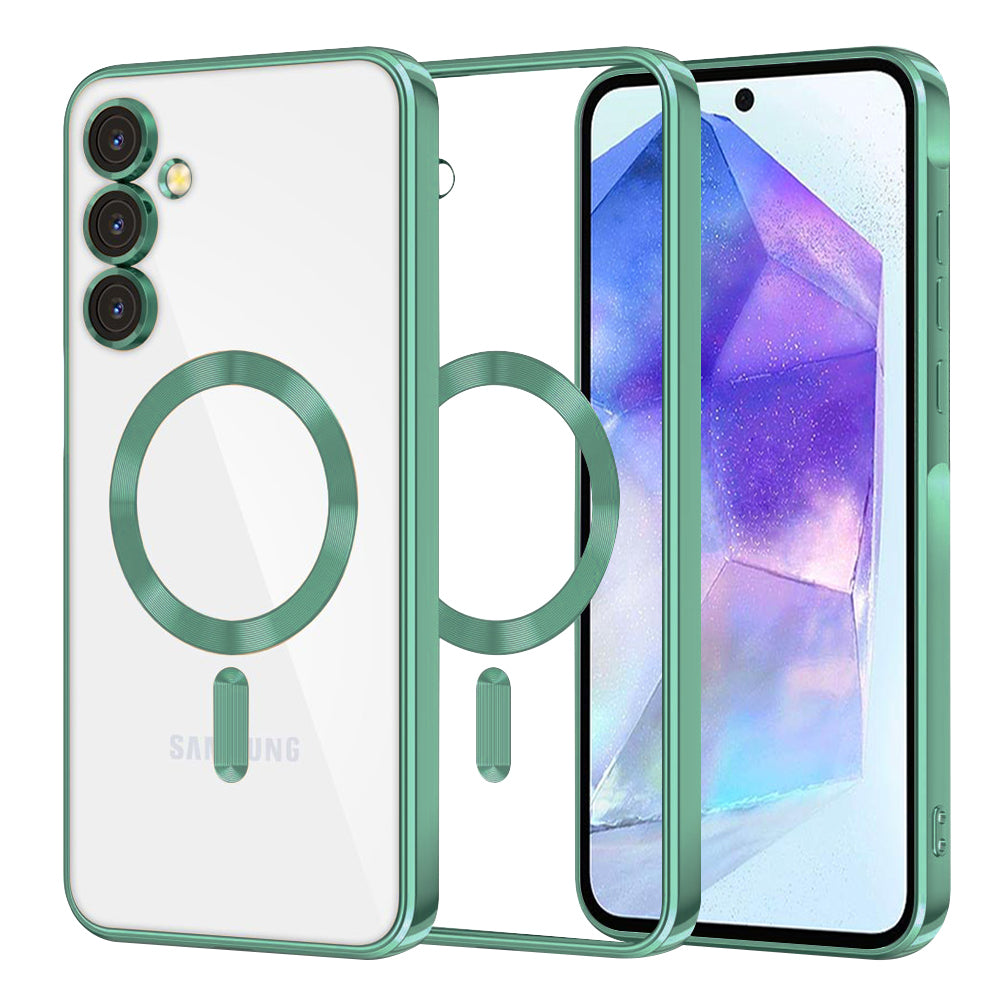 Husă transparentă Techsuit Luxury Crystal MagSafe Galaxy A55 5G – Verde deschis – imagine 6