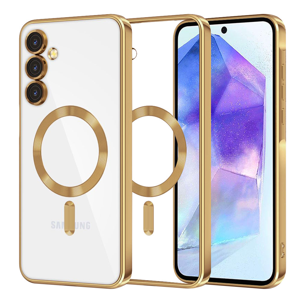 Husă transparentă Techsuit Luxury Crystal MagSafe Galaxy A55 5G – Auriu – imagine 7
