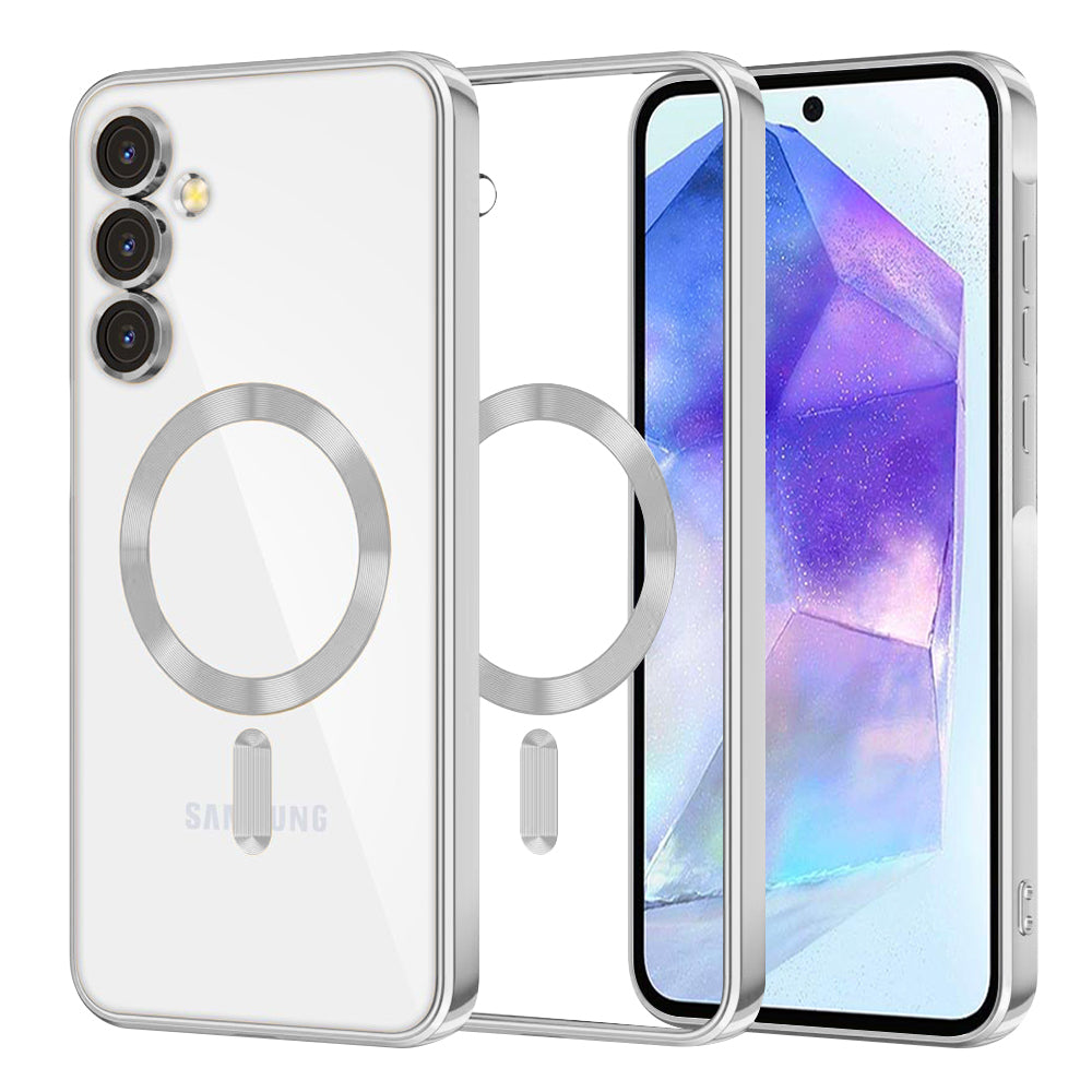 Husă transparentă Techsuit Luxury Crystal MagSafe Galaxy A55 5G – Argintiu – imagine 9