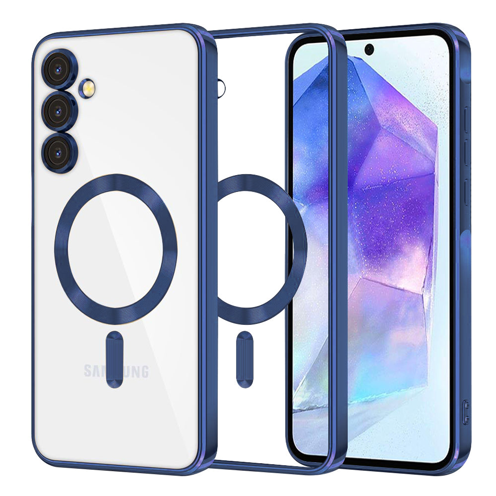 Husă transparentă Techsuit Luxury Crystal MagSafe Galaxy A55 5G – Albastru închis – imagine 4
