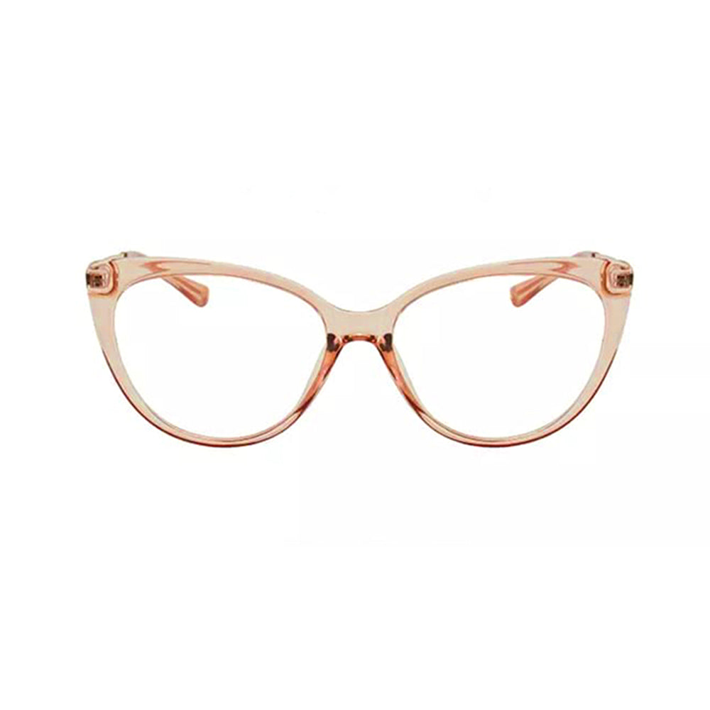 Ochelari lumină albastră femei, cat eye transparent – Techsuit F5018 – Maro transparent – imagine 2