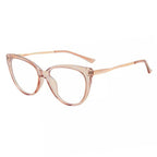 Ochelari lumină albastră femei, cat eye transparent – Techsuit F5018 – Maro transparent – imagine 2