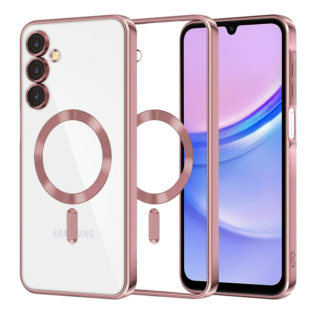 Husă transparentă Techsuit Luxury Crystal MagSafe Galaxy A15 / A15 5G – Roz – imagine 5