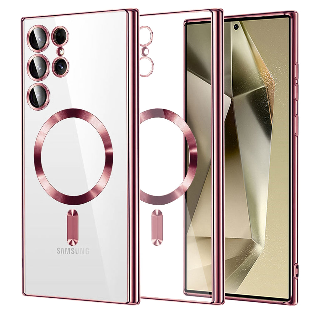 Husă transparentă Techsuit Luxury Crystal MagSafe Galaxy S24 Ultra – Roz – imagine 3