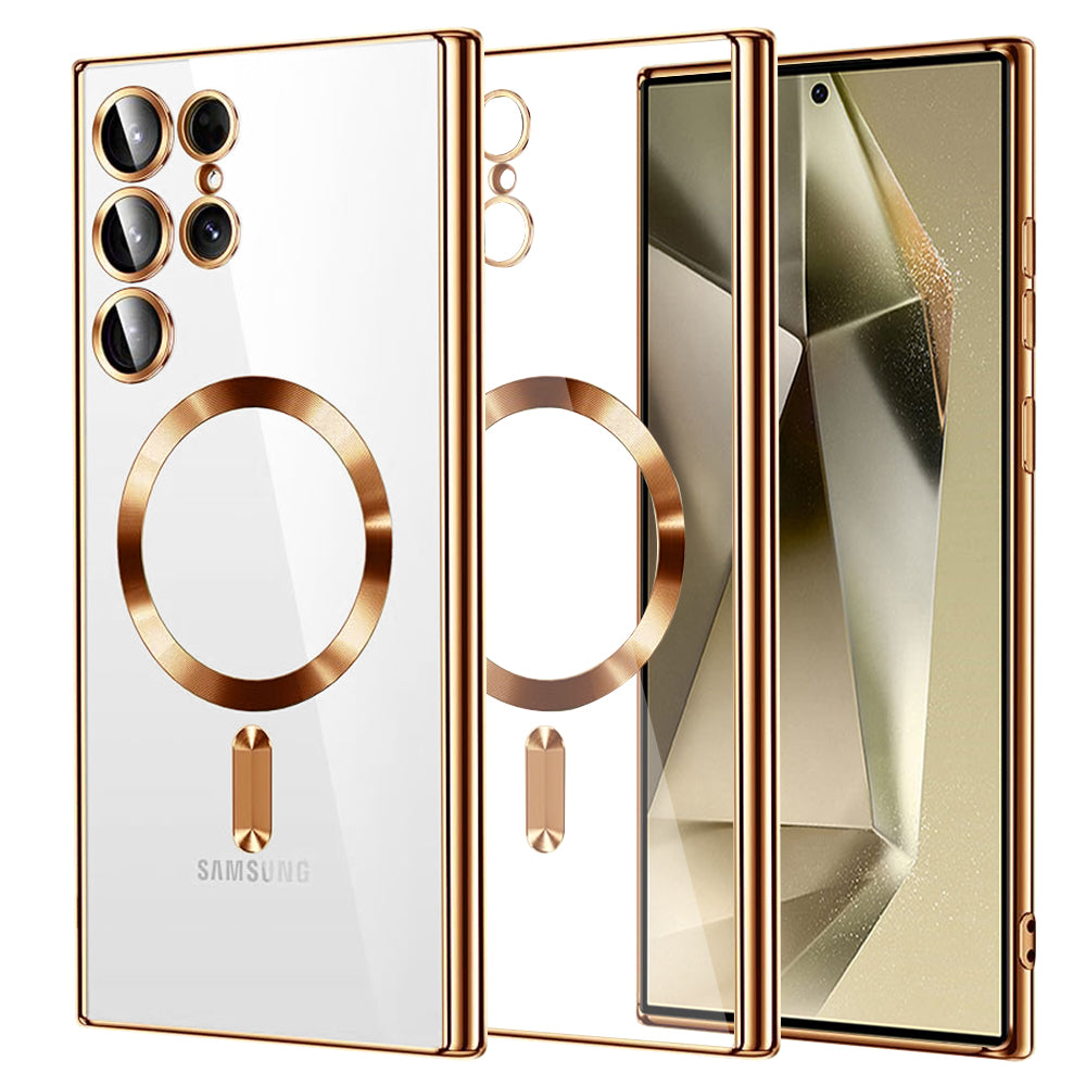 Husă transparentă Techsuit Luxury Crystal MagSafe Galaxy S24 Ultra – Auriu – imagine 1