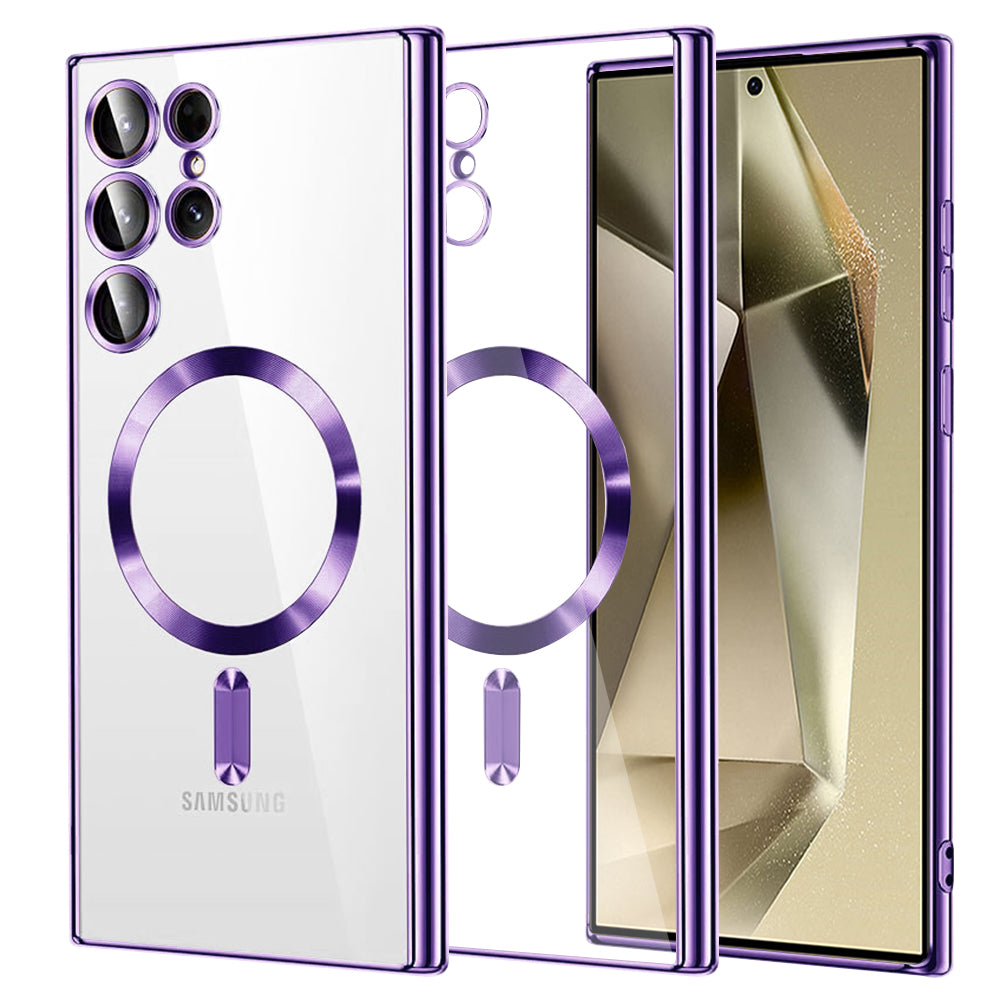Husă transparentă Techsuit Luxury Crystal MagSafe Galaxy S24 Ultra – Mov deschis – imagine 5