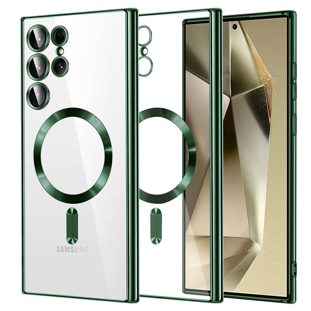 Husă transparentă Techsuit Luxury Crystal MagSafe Galaxy S24 Ultra – Verde închis – imagine 6