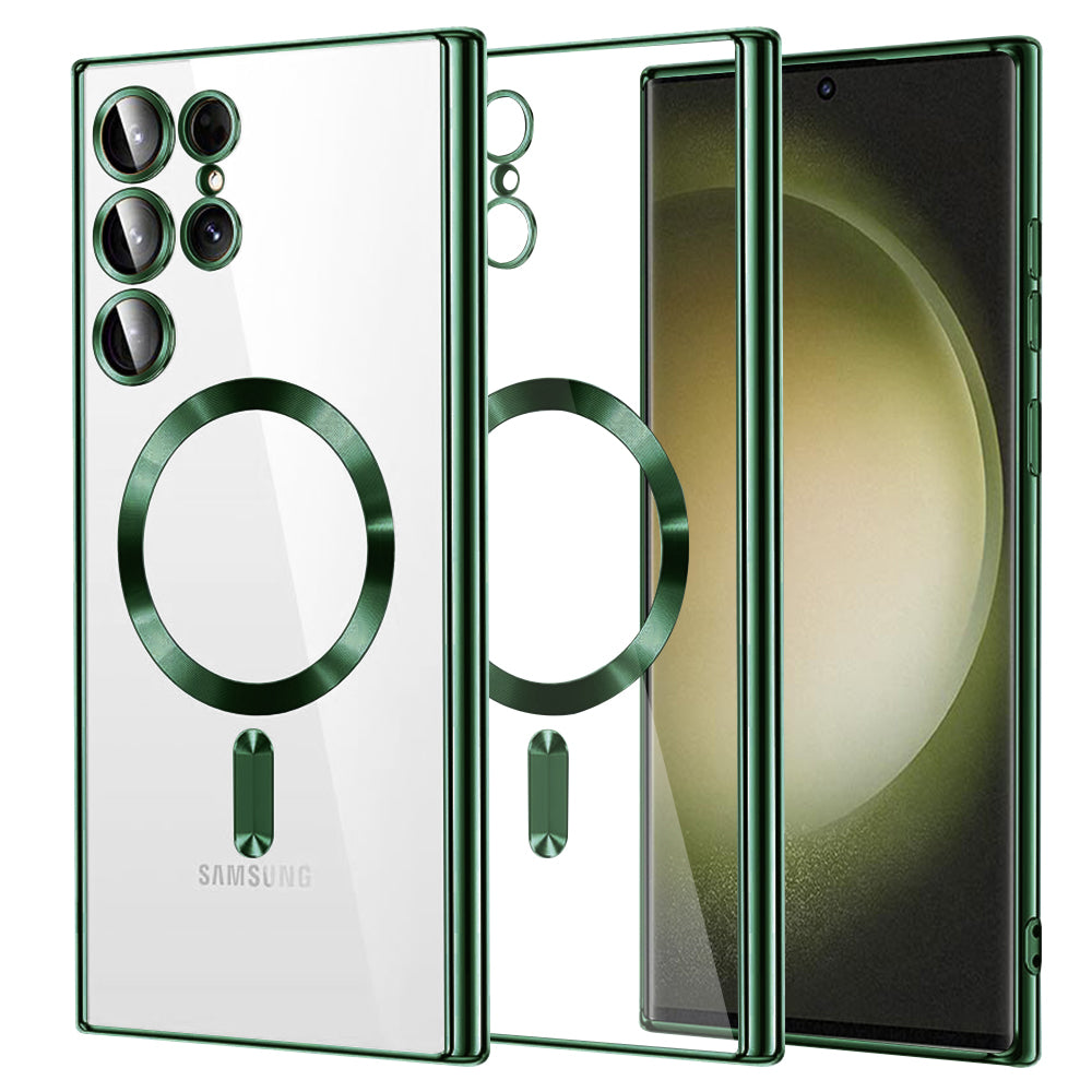 Husă transparentă Techsuit Luxury Crystal MagSafe Galaxy S23 Ultra – Verde închis – imagine 7