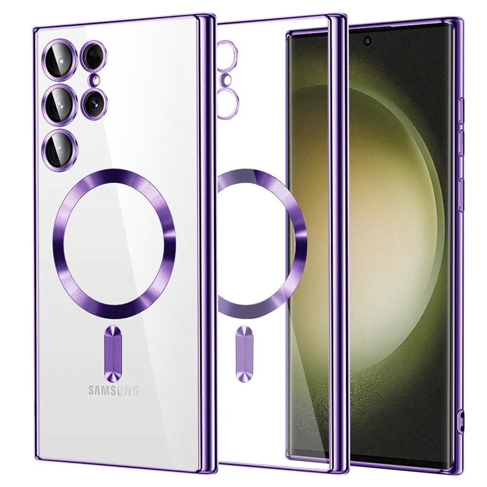 Husă transparentă Techsuit Luxury Crystal MagSafe Galaxy S23 Ultra – Mov deschis – imagine 6
