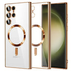 Husă transparentă Techsuit Luxury Crystal MagSafe Galaxy S23 Ultra – Auriu – imagine 5
