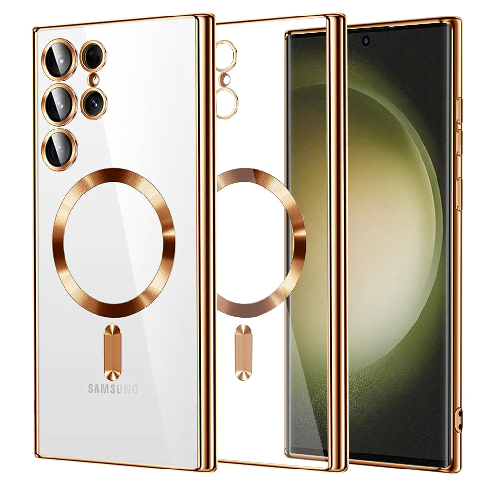 Husă transparentă Techsuit Luxury Crystal MagSafe Galaxy S23 Ultra – Auriu – imagine 5