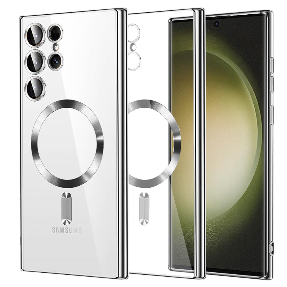 Husă transparentă Techsuit Luxury Crystal MagSafe Galaxy S23 Ultra – Argintiu – imagine 1