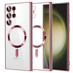 Husă transparentă Techsuit Luxury Crystal MagSafe Galaxy S23 Ultra – Roz – imagine 2