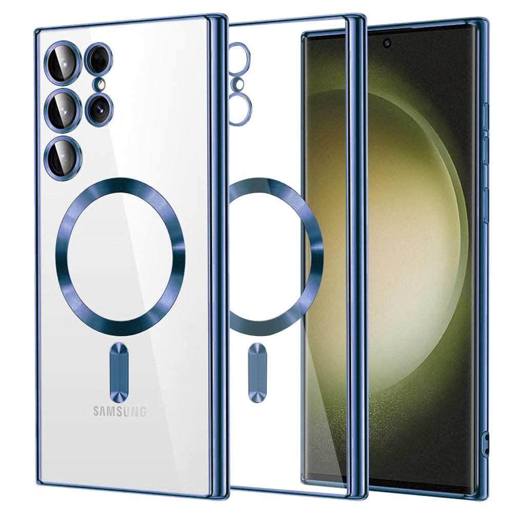 Husă transparentă Techsuit Luxury Crystal MagSafe Galaxy S23 Ultra – Albastru închis – imagine 8