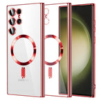 Husă transparentă Techsuit Luxury Crystal MagSafe Galaxy S23 Ultra – Roșu – imagine 3
