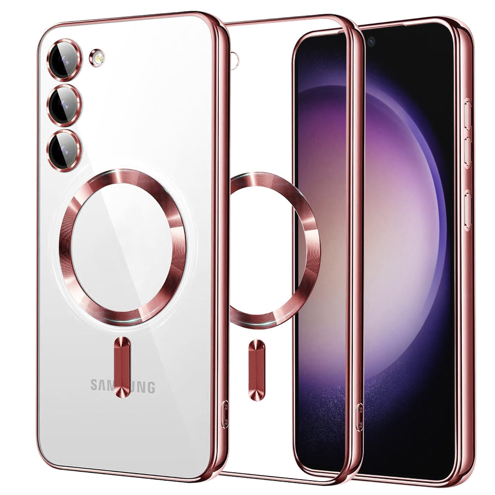 Husă transparentă Techsuit Luxury Crystal MagSafe Galaxy S23 – Roz – imagine 3