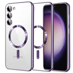 Husă transparentă Techsuit Luxury Crystal MagSafe Galaxy S23 – Mov deschis – imagine 8
