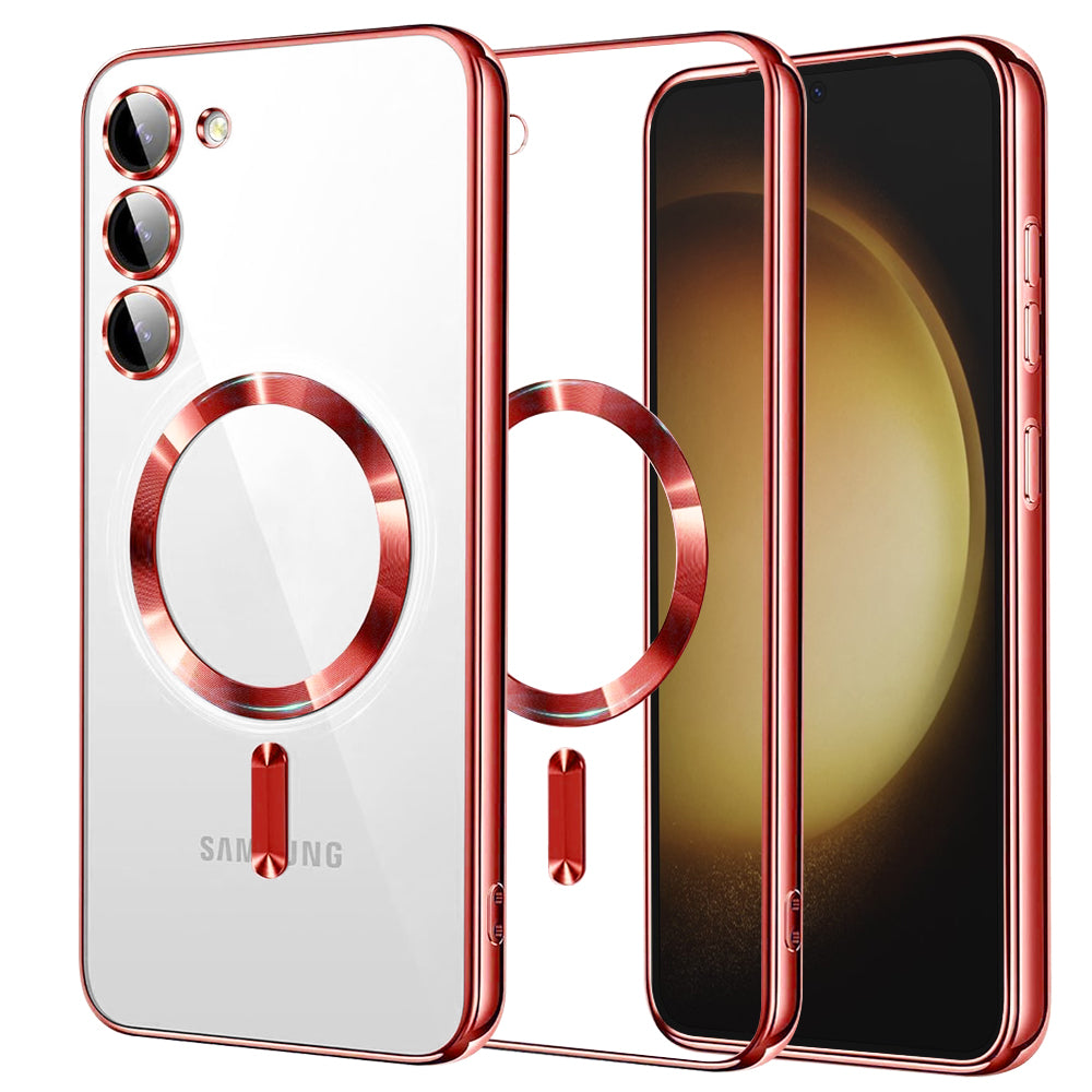 Husă transparentă Techsuit Luxury Crystal MagSafe Galaxy S23+ – Roșu – imagine 2
