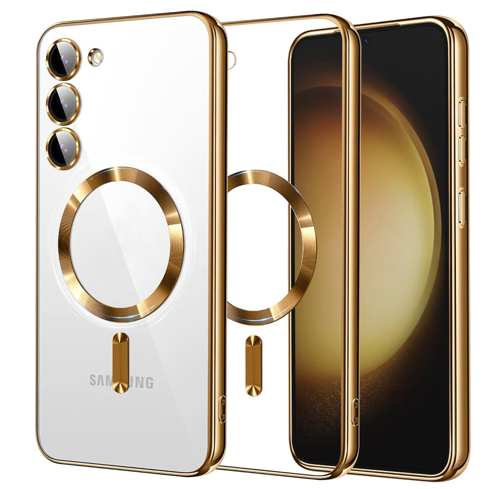 Husă transparentă Techsuit Luxury Crystal MagSafe Galaxy S23+ – Auriu – imagine 1