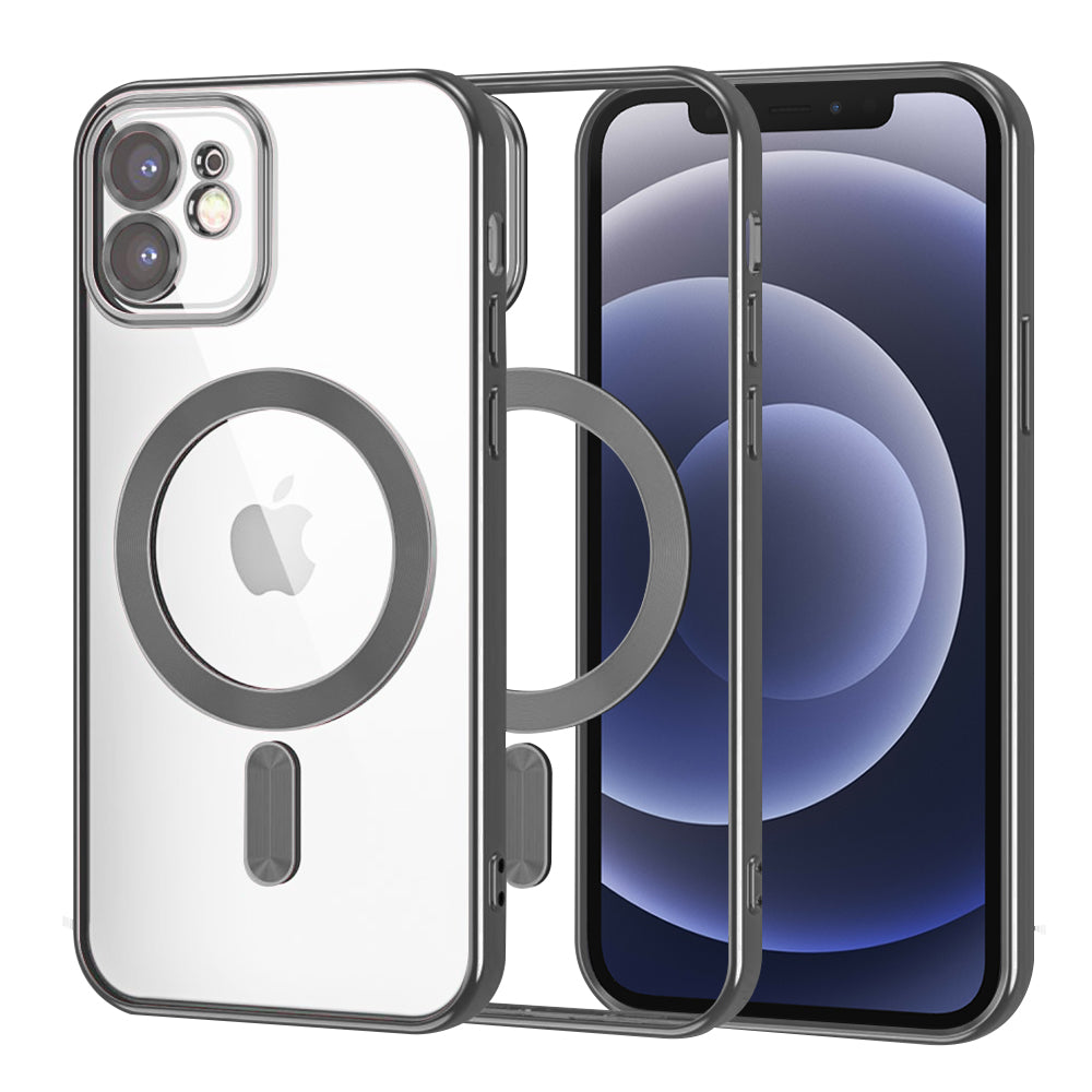 Husă transparentă Techsuit Luxury Crystal MagSafe iPhone 12 – Negru – imagine 1