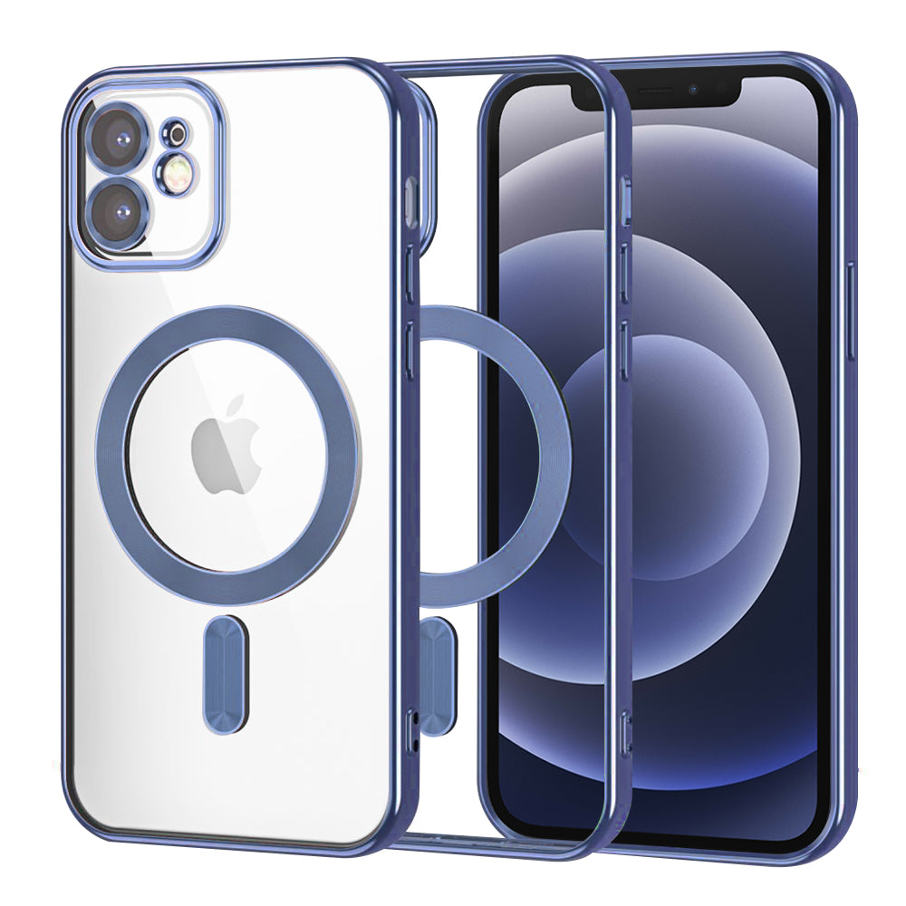 Husă transparentă Techsuit Luxury Crystal MagSafe iPhone 12 – Albastru închis – imagine 5