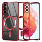 Husă transparentă Techsuit Luxury Crystal MagSafe Galaxy S21 – Roșu – imagine 4
