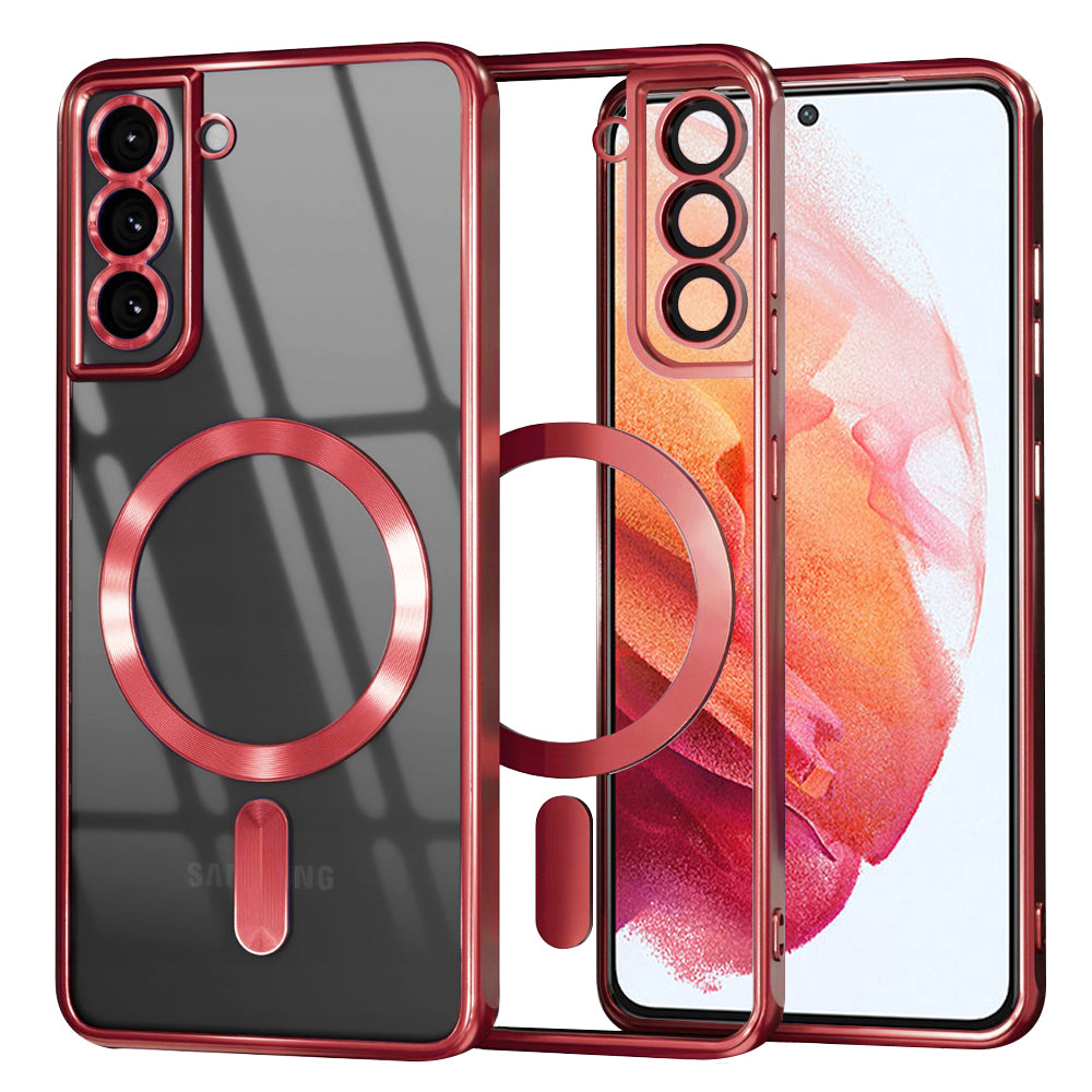 Husă transparentă Techsuit Luxury Crystal MagSafe Galaxy S21 – Roșu – imagine 4