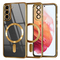 Husă transparentă Techsuit Luxury Crystal MagSafe Galaxy S21 – Auriu – imagine 1