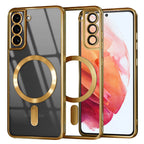 Husă transparentă Techsuit Luxury Crystal MagSafe Galaxy S21 – Auriu – imagine 1