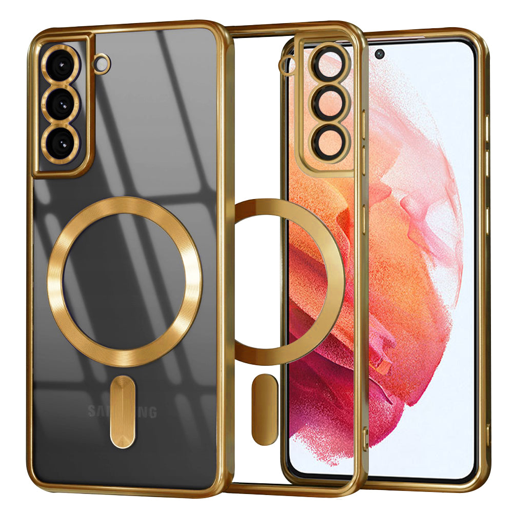 Husă transparentă Techsuit Luxury Crystal MagSafe Galaxy S21 – Auriu – imagine 1