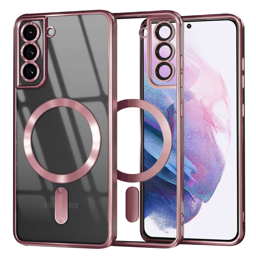 Husă transparentă Techsuit Luxury Crystal MagSafe Galaxy S21+ – Roz – imagine 2