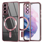 Husă transparentă Techsuit Luxury Crystal MagSafe Galaxy S21+ – Roz – imagine 2