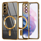 Husă transparentă Techsuit Luxury Crystal MagSafe Galaxy S21+ – Auriu – imagine 3
