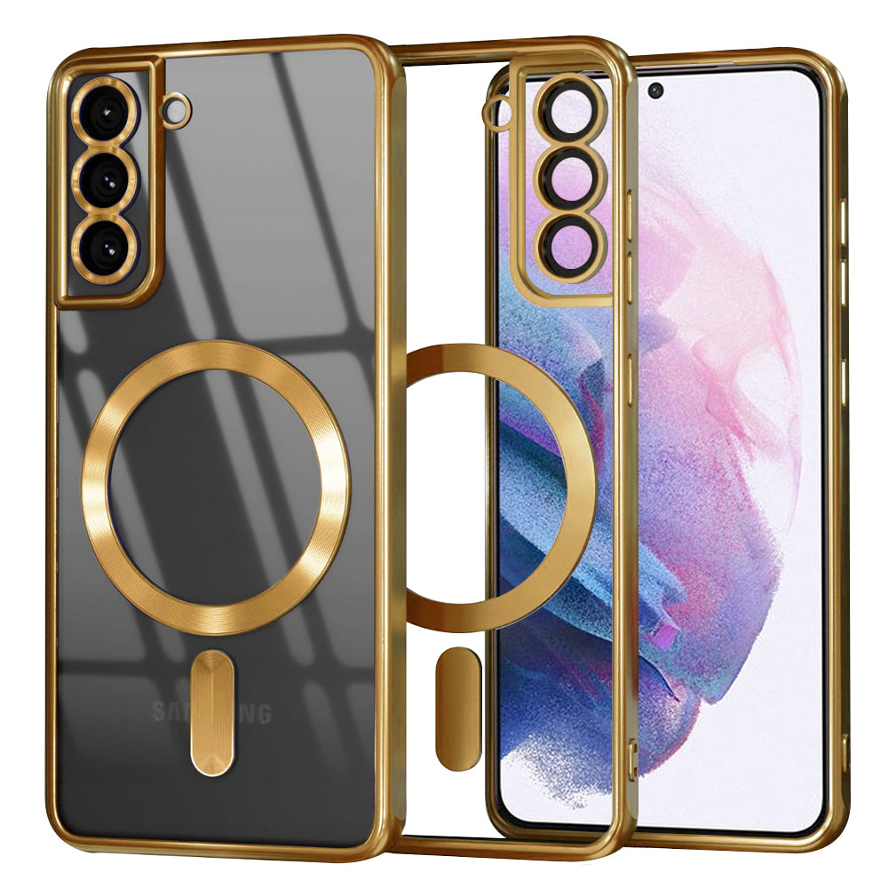 Husă transparentă Techsuit Luxury Crystal MagSafe Galaxy S21+ – Auriu – imagine 3