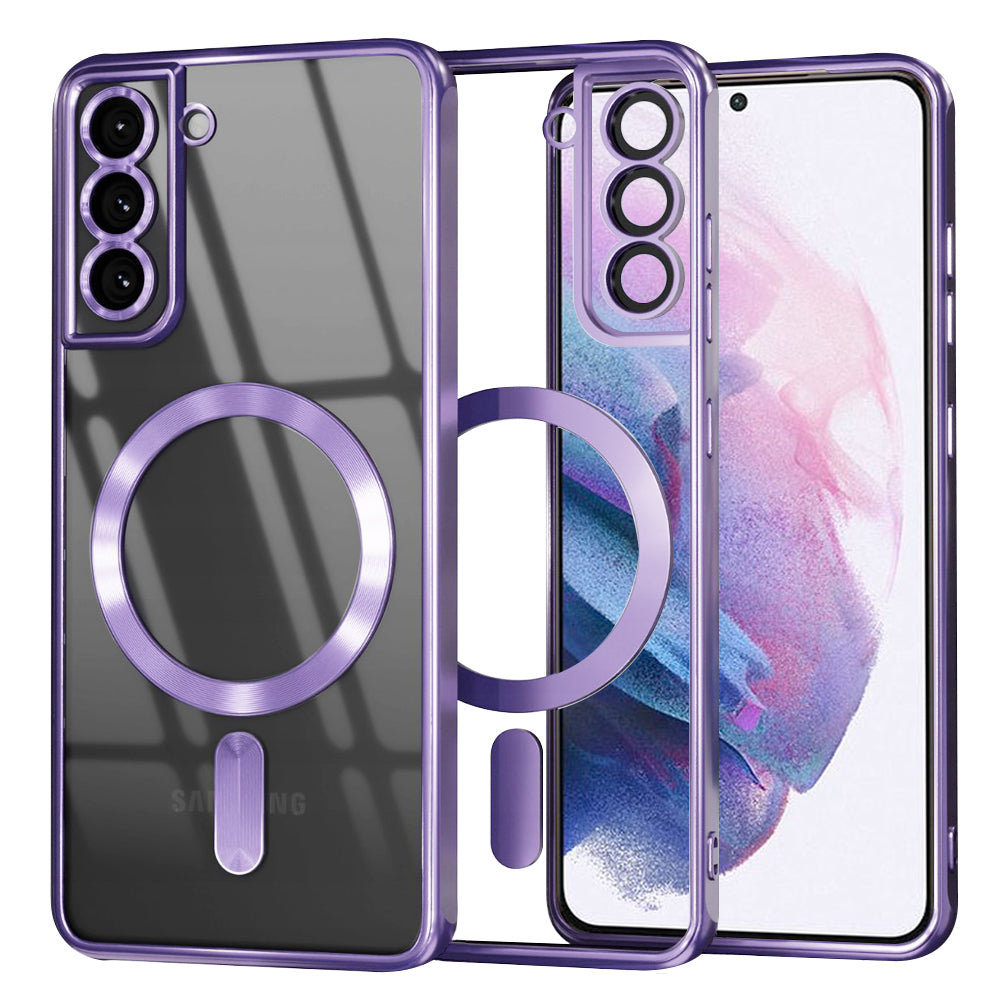 Husă transparentă Techsuit Luxury Crystal MagSafe Galaxy S21+ – Mov deschis – imagine 5