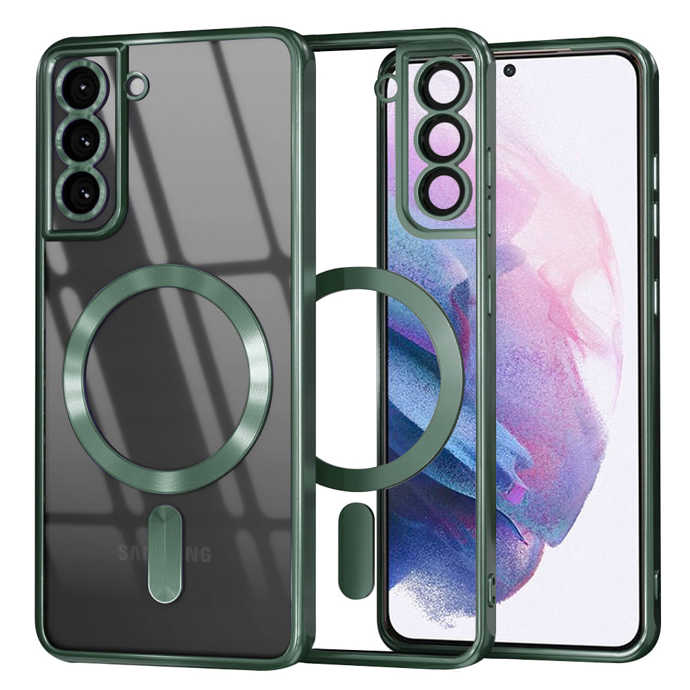 Husă transparentă Techsuit Luxury Crystal MagSafe Galaxy S21+ – Verde închis – imagine 4
