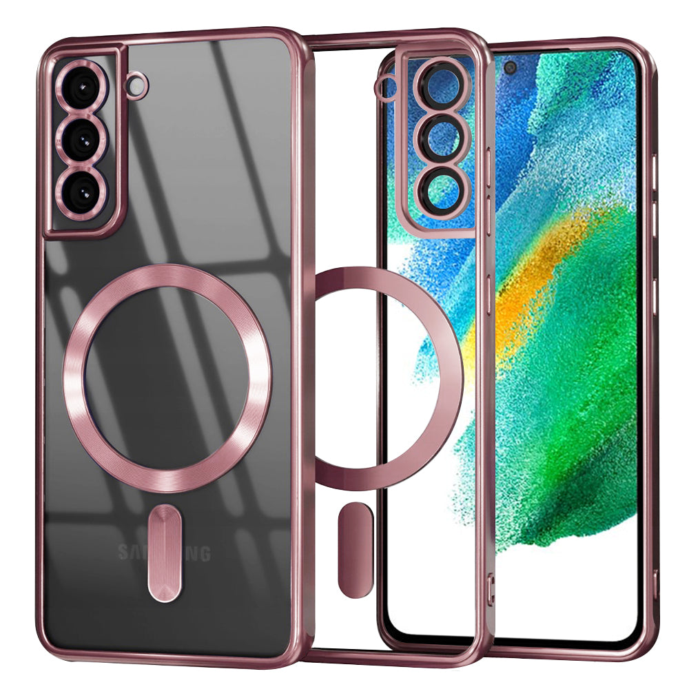 Husă transparentă Techsuit Luxury Crystal MagSafe Galaxy S21 FE – Roz – imagine 2