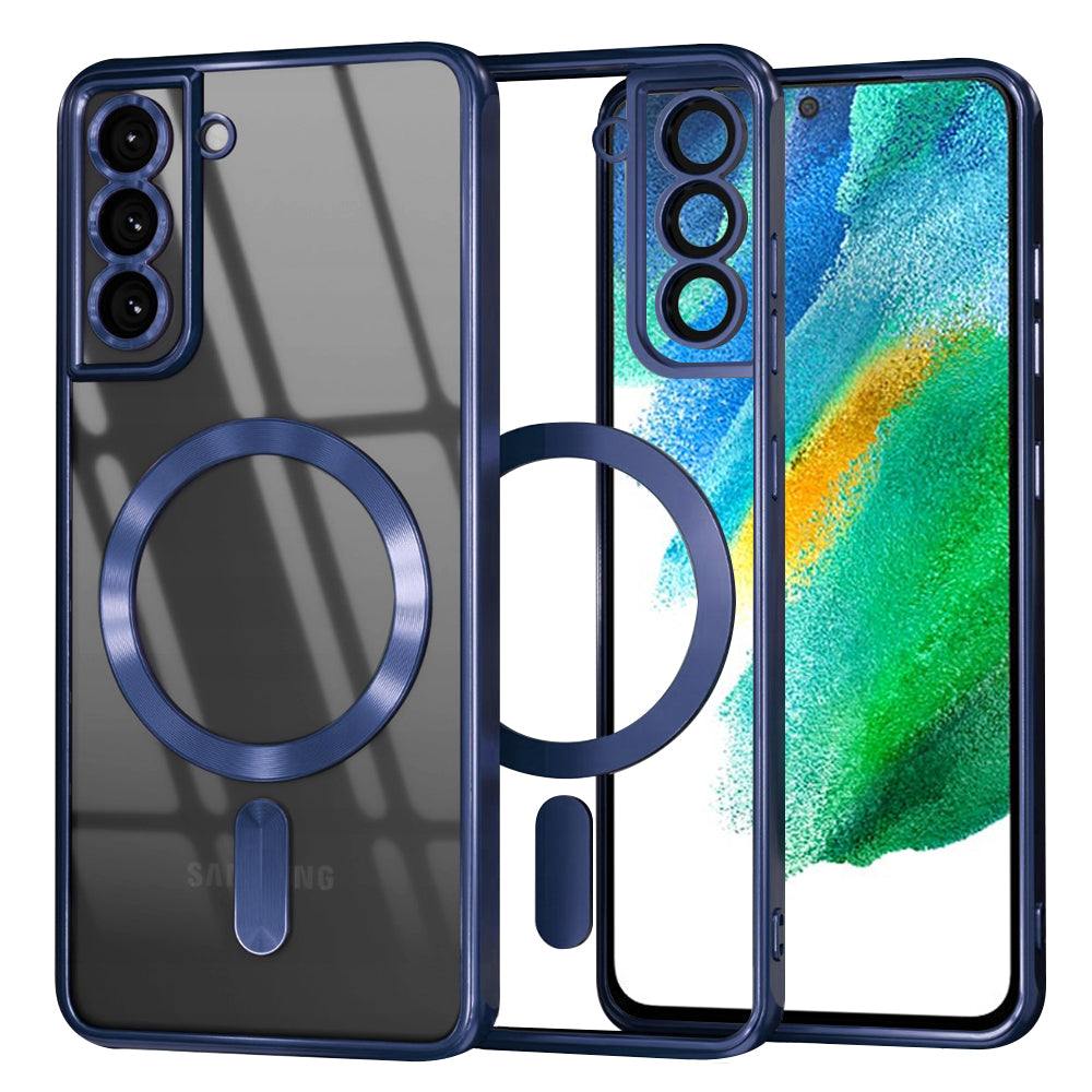Husă transparentă Techsuit Luxury Crystal MagSafe Galaxy S21 FE – Albastru închis – imagine 6