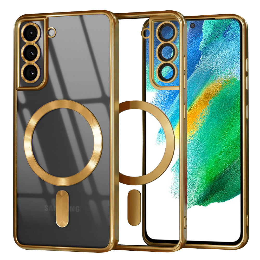 Husă transparentă Techsuit Luxury Crystal MagSafe Galaxy S21 FE – Auriu – imagine 4