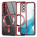 Husă transparentă Techsuit Luxury Crystal MagSafe Galaxy S22 – Roșu – imagine 1