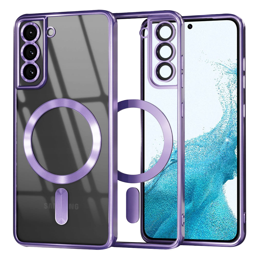 Husă transparentă Techsuit Luxury Crystal MagSafe Galaxy S22 – Mov deschis – imagine 6