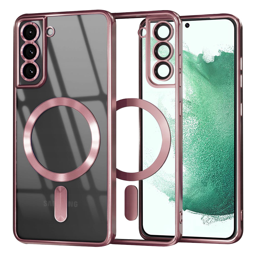 Husă transparentă Techsuit Luxury Crystal MagSafe Galaxy S22+ – Roz – imagine 1