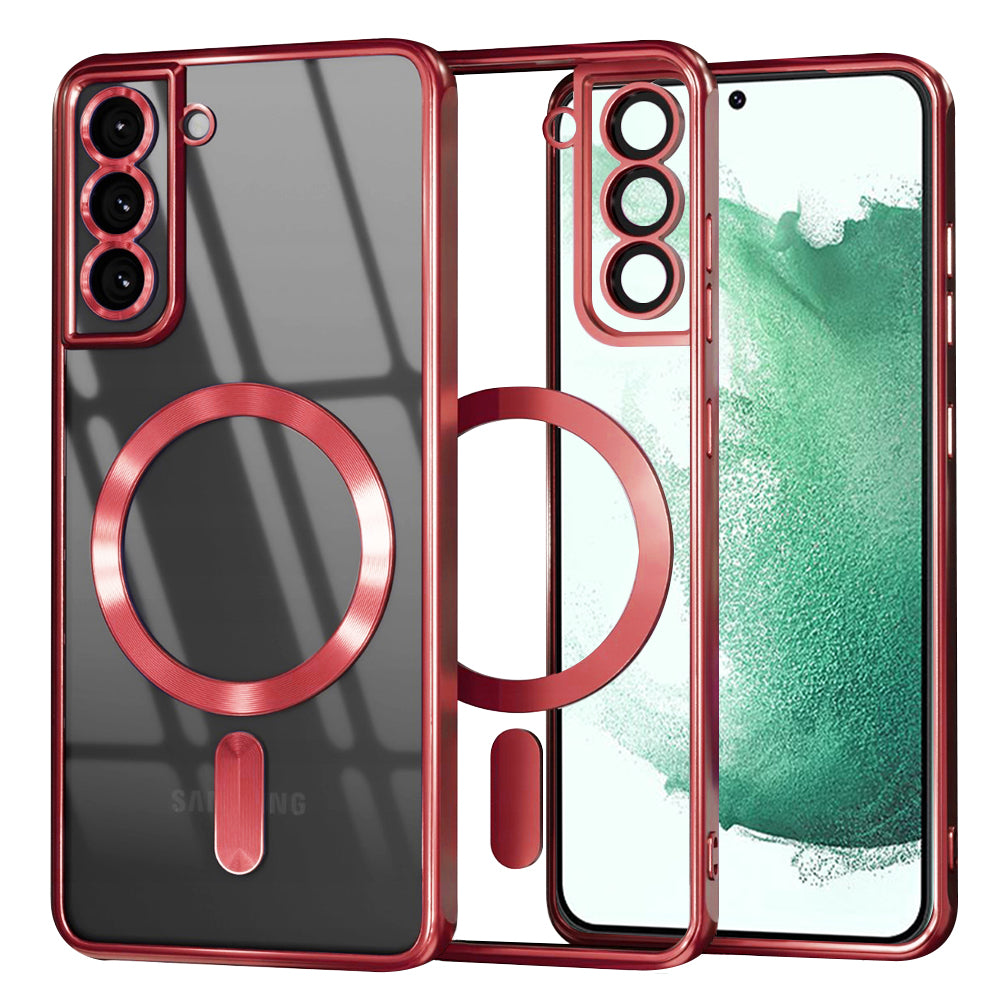 Husă transparentă Techsuit Luxury Crystal MagSafe Galaxy S22+ – Roșu – imagine 2