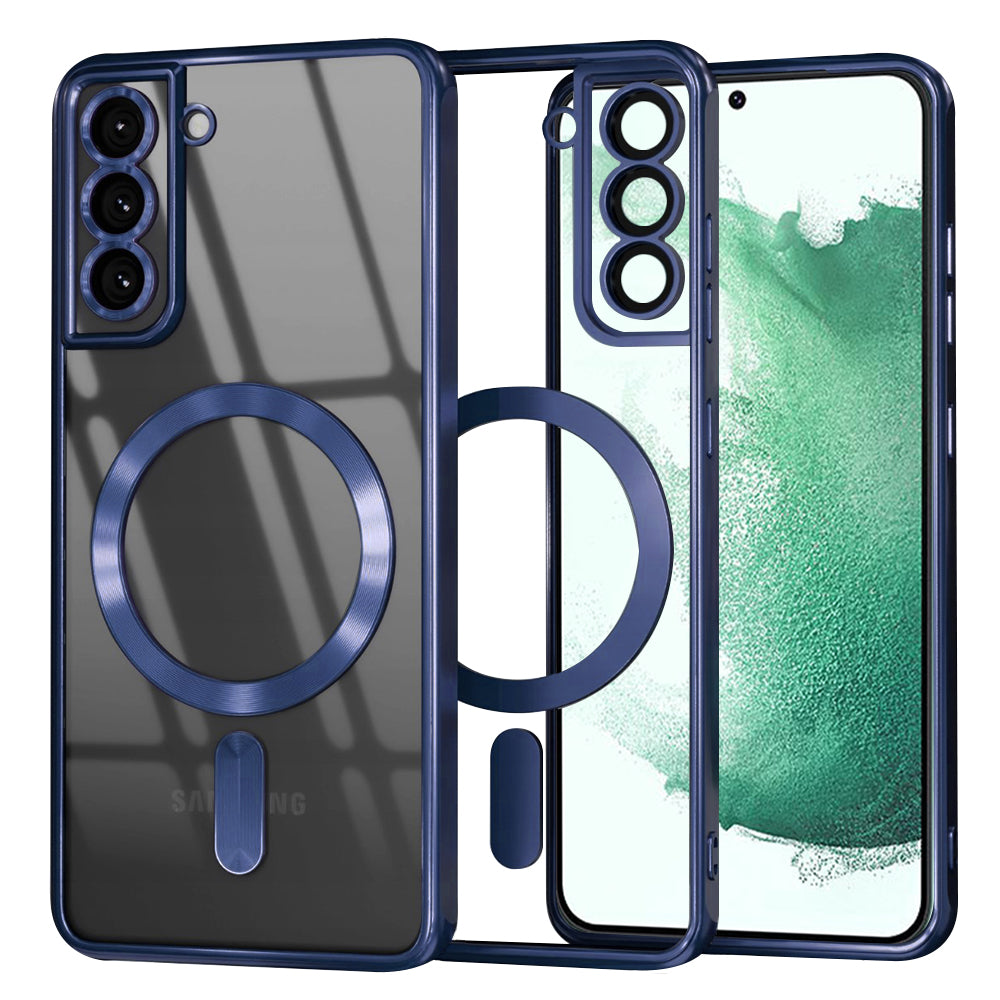 Husă transparentă Techsuit Luxury Crystal MagSafe Galaxy S22+ – Albastru închis – imagine 3
