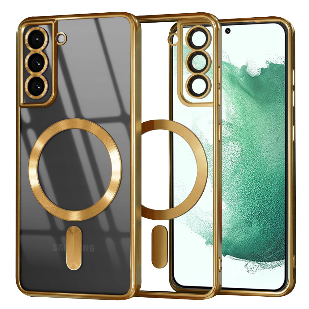 Husă transparentă Techsuit Luxury Crystal MagSafe Galaxy S22+ – Auriu – imagine 4