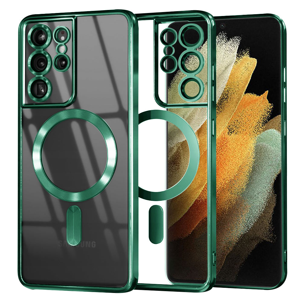 Husă transparentă Techsuit Luxury Crystal MagSafe Galaxy S21 Ultra – Verde deschis – imagine 9