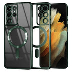 Husă transparentă Techsuit Luxury Crystal MagSafe Galaxy S21 Ultra – Verde închis – imagine 7