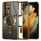 Husă transparentă Techsuit Luxury Crystal MagSafe Galaxy S21 Ultra – Auriu – imagine 4